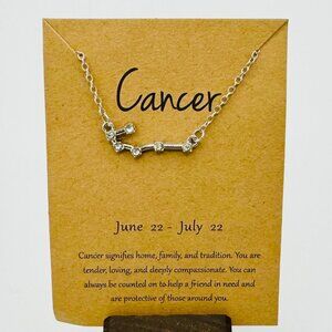 Silver Cancer Constellation Necklace - NWT